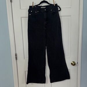 Levi's Dark Flare Wide Leg Jeans